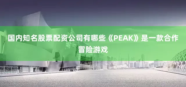 国内知名股票配资公司有哪些《PEAK》是一款合作冒险游戏
